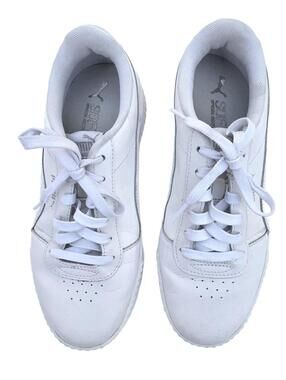Puma Women's Carina 2.0 White Leather Walking Shoes/ Sneakers Size 8.5 (39 Eu)